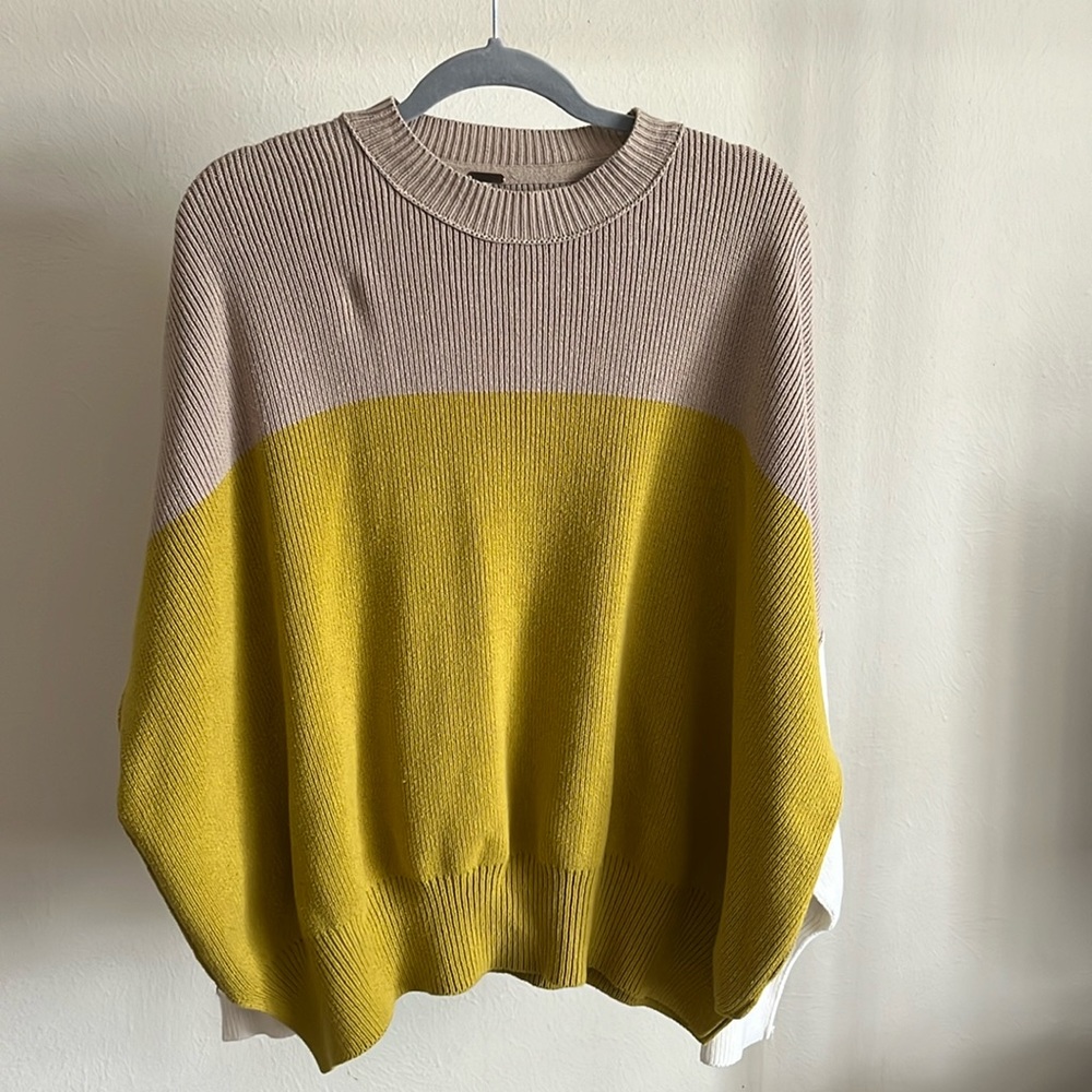 EUC Women’s Free people oversized multi colored sweater